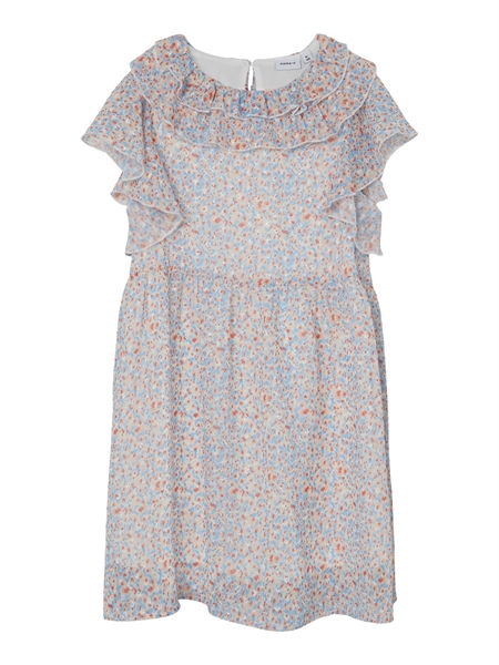 Name It Fisilk Kortærmet Kjole - Peach Nectar